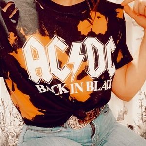 AC/DC bleached distressed rock tee’s